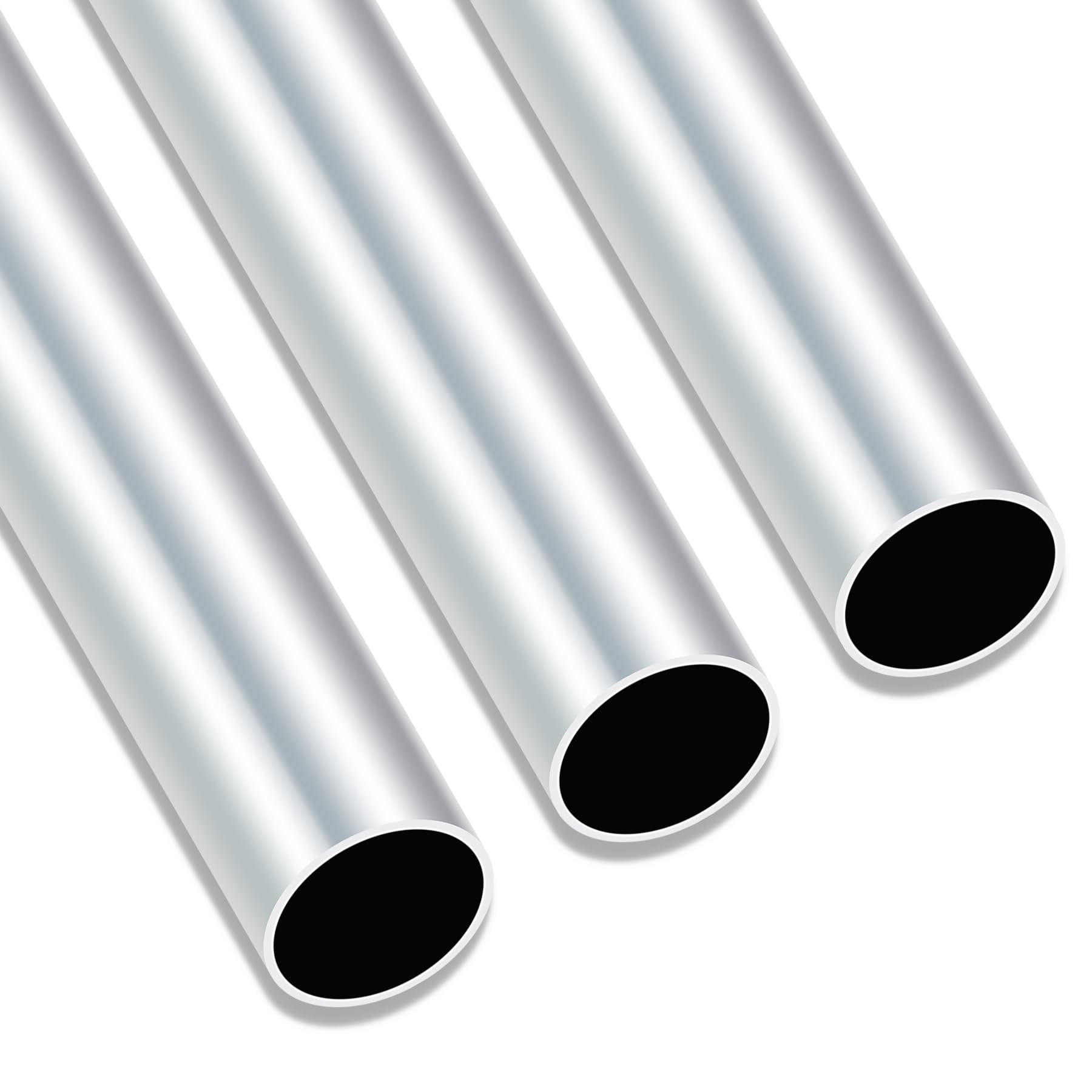 Imeistek Silver 6063 Aluminium Round Tube, 250Mm Length 26Mm Od 24Mm Id Seamless Straight Round Tubing For Industrial, Decorative, Architectural (3Pcs)