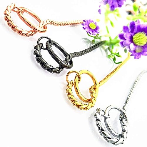 Miniatura 7 de Umysky Cadena de metal cromado para perro con diseño de serpiente en forma de serpiente, estranguladorcollar totalmente garantizado contra el