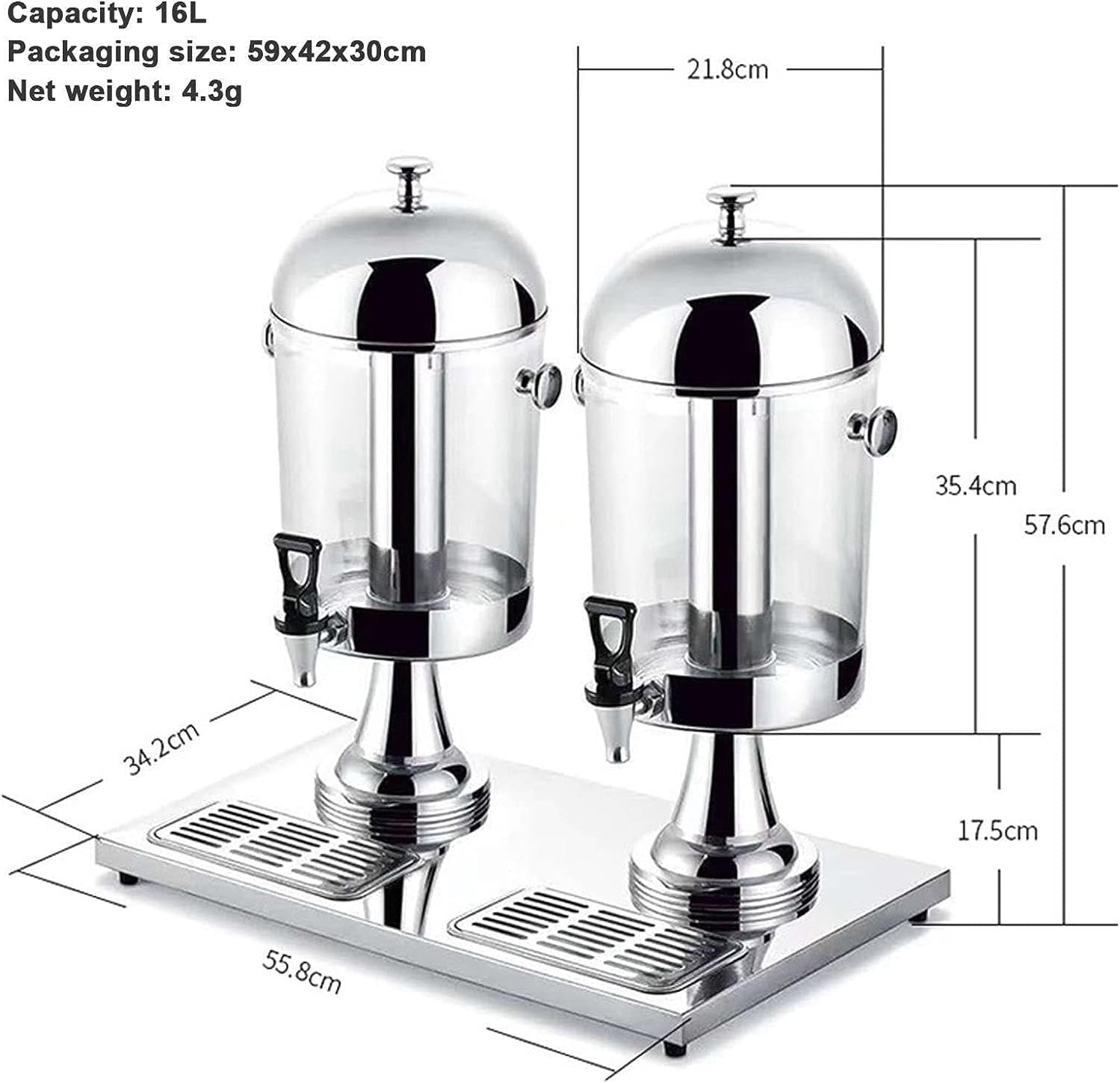 Distributore di bevande, in acciaio inox, per bevande calde e fredde, dispenser per succhi e acqua, ideale per feste ed eventi, soluzione durevole e conveniente