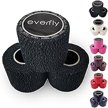 EVERFLY Tape Crossfit – Set of 3 Rolls 5 cm x 4.5 m – Sports Tape – Thumbs and Fingers – Cohesive Tape Self-Adhesive Flexible Protective – Adhesive for Weightlifting Bandages (3, Black)