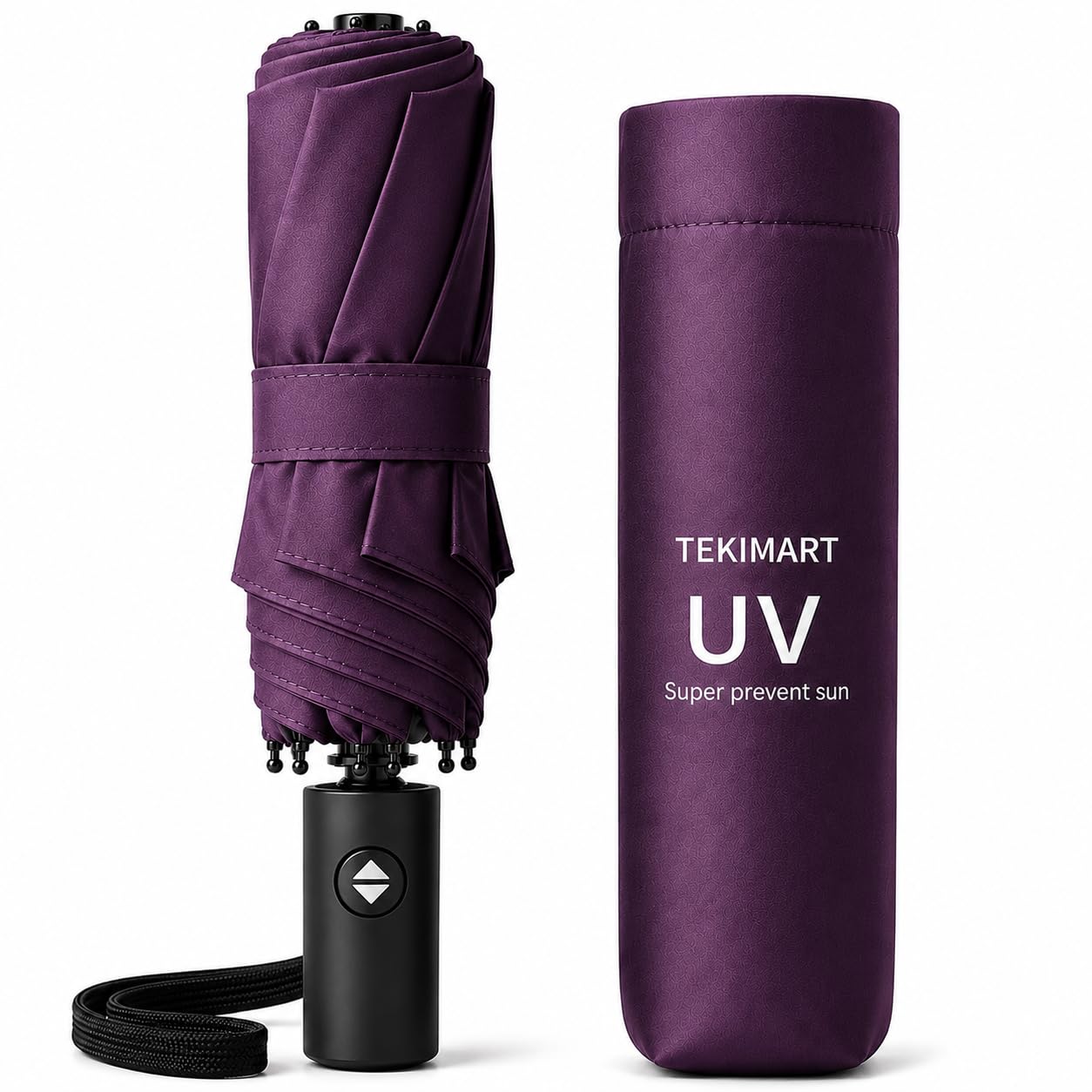 UV Protection Compact Folding Umbrella for Men & Women || Windproof, Waterproof Travel Umbrella with Storage Case || Sun & Rain Protection || Lightweight Portable Umbrella-image-48