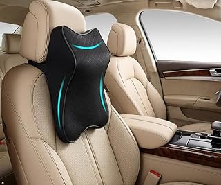QURAX Car Neck Rest Pillow | Memory Foam Neck Pillow for Car, Car Seat Head Rest Cushion for Neck & Cervical Support - Rel...