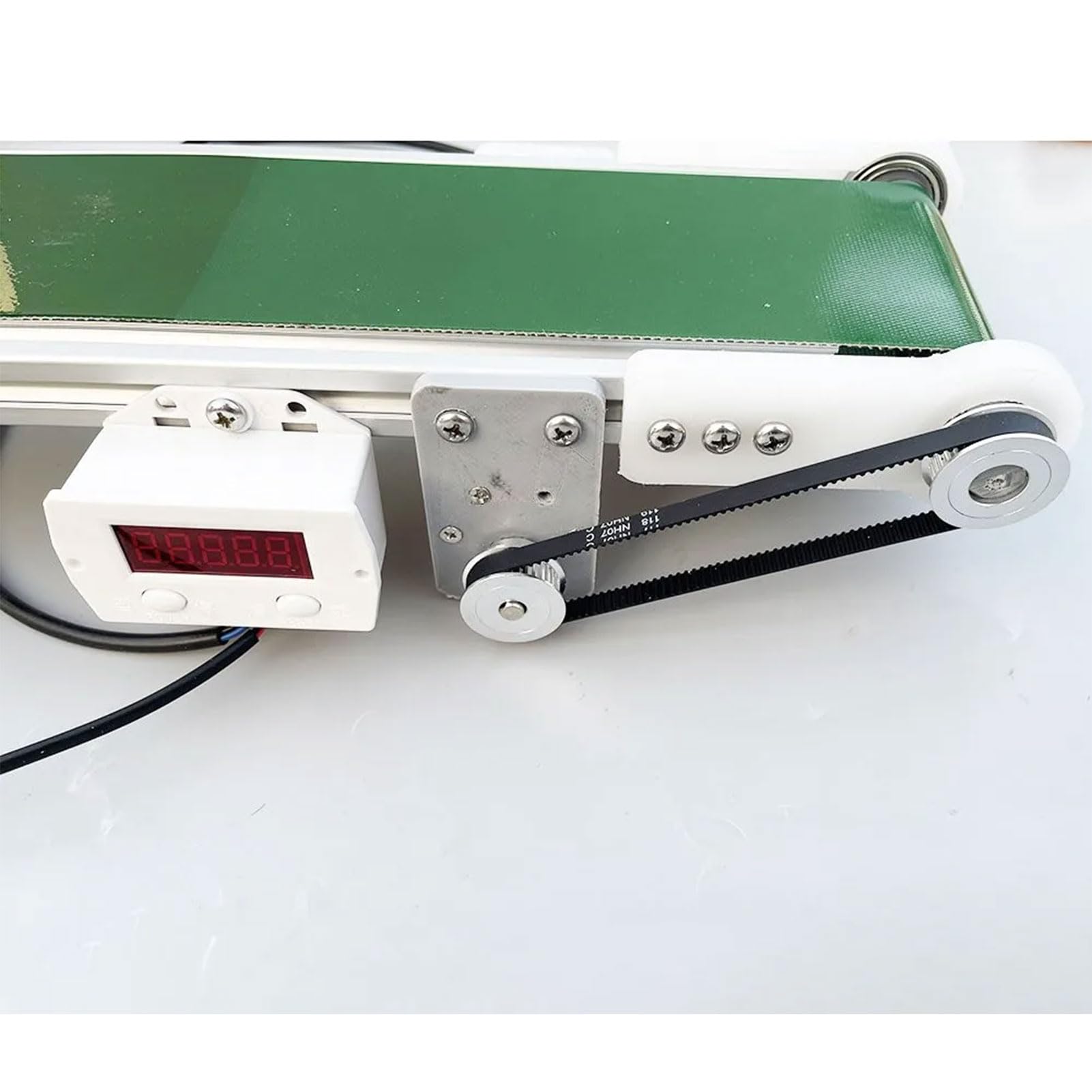 Cinta transportadora de Escritorio pequeña con conteo fotoeléctrico, transportador de línea de Montaje, Dispositivo automático de experimentación por fricción, Velocidad Ajustable