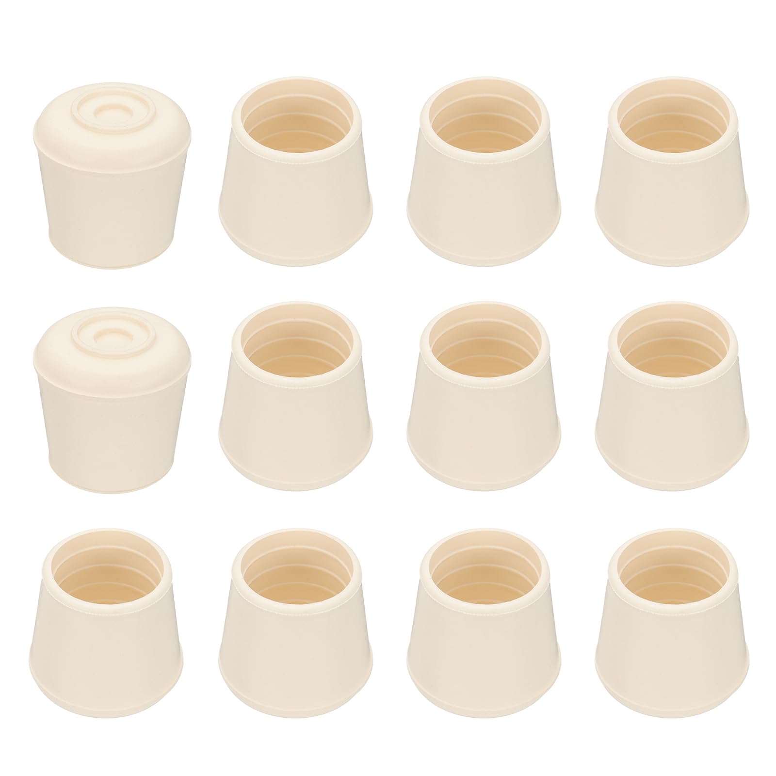 PATIKIL Chair Leg Floor Protectors, 12 Pcs 1-1/8" ID Round Non-Slip Rubber Furniture Chair Leg Tips Cap for Hardwood Floor Furniture Feet Cover Carpet