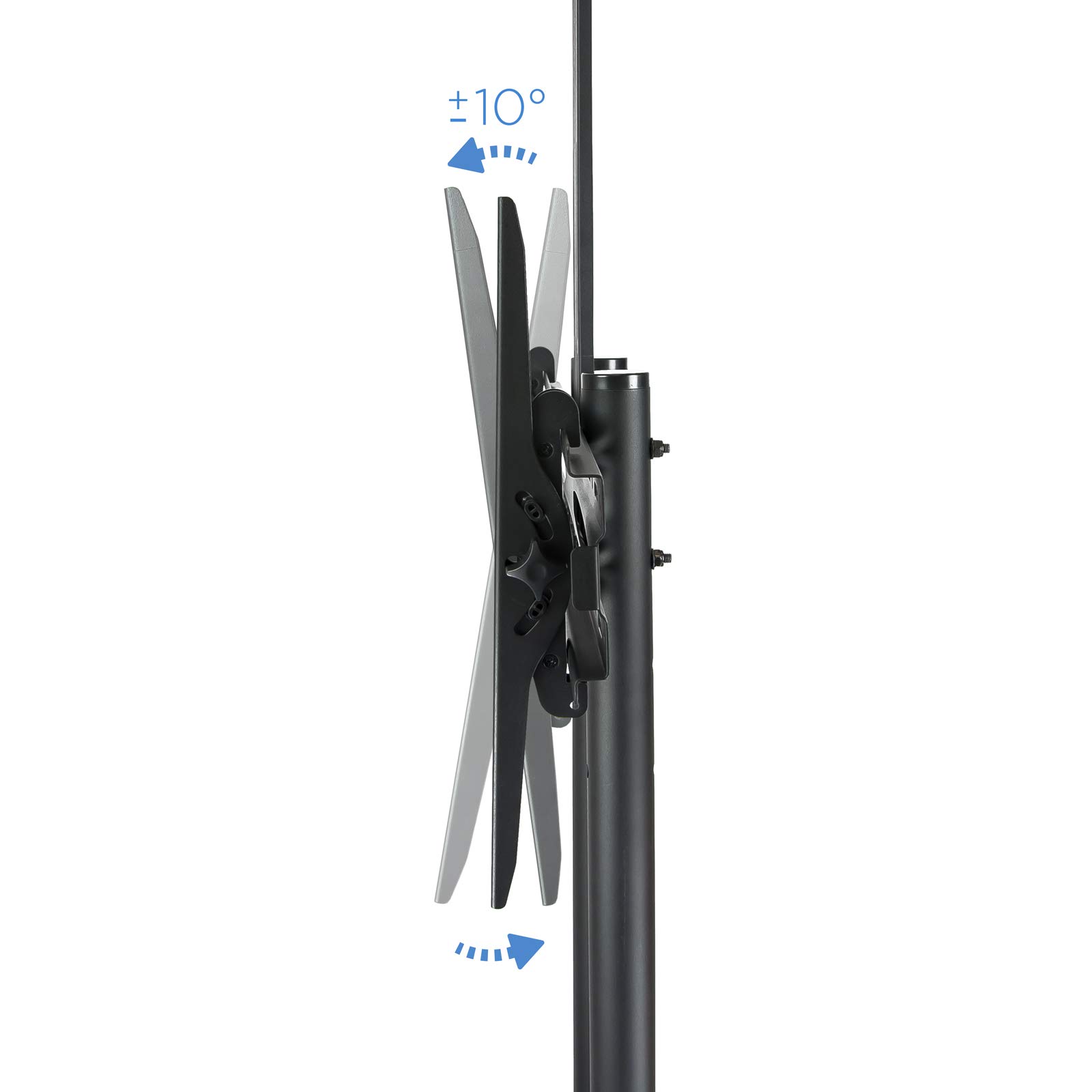 TOOQ FS1470M-B - Soporte de Suelo para TV/LED de 37" a 70" (móvil, Dos Bases para Audio Video, Regulable en Altura) Color Negro