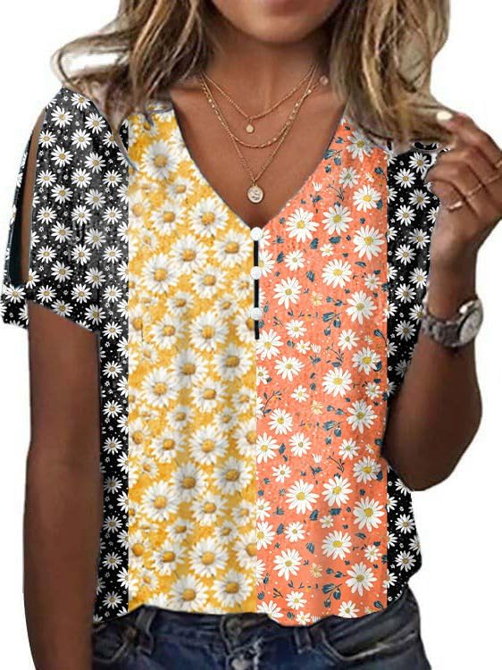 Mardi Gras Shirts for Women Short Sleeve V Neck Carnival Graphic Oversized Casual F...