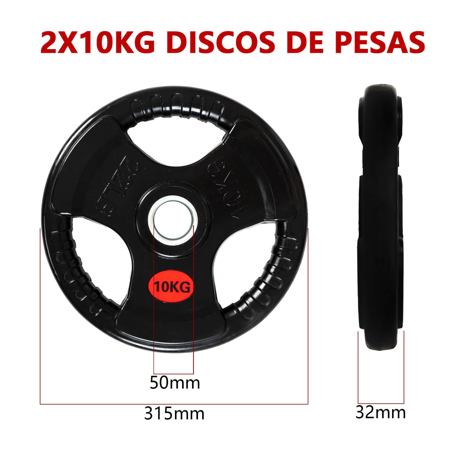 ALLinLIFE Discos Pesas, 2.5/5/7.5/10/15/20kg, Discos Mancuernas de Hierro Fundido Ø30/50mm, Antideslizante/Impermeable, Discos de Pesas Metálicas para Barras Olimpicos