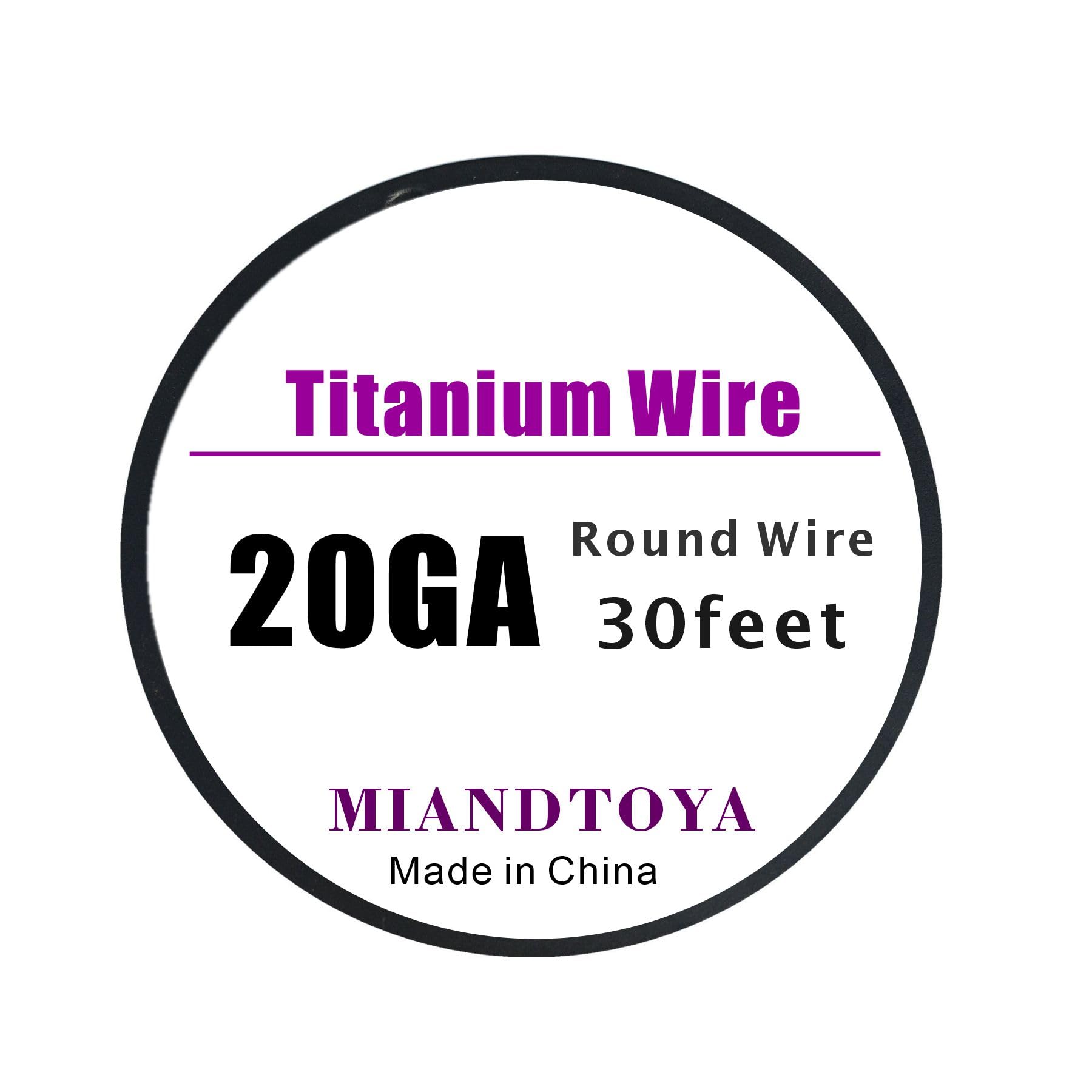 MIANDTOYA Titanium Wire 30feet 20 Gauge Hard 0.81mm for Jewelry Making DIY Arts Crafts Household Use