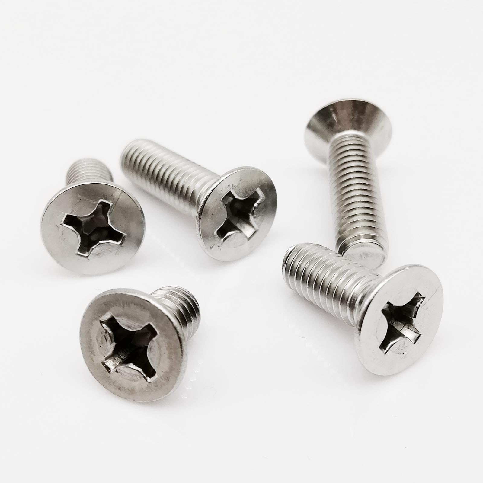 Tornillo autorroscante 5/50 piezas M1 M1.2 M1.4 M1.6 M2 M2.5 M3 M3.5 M4 M5 M6 M8 A2-70 304 acero inoxidable cruz Phillips plana cabeza avellanada tornillo cubierta (60 mm, M6 10 piezas)
