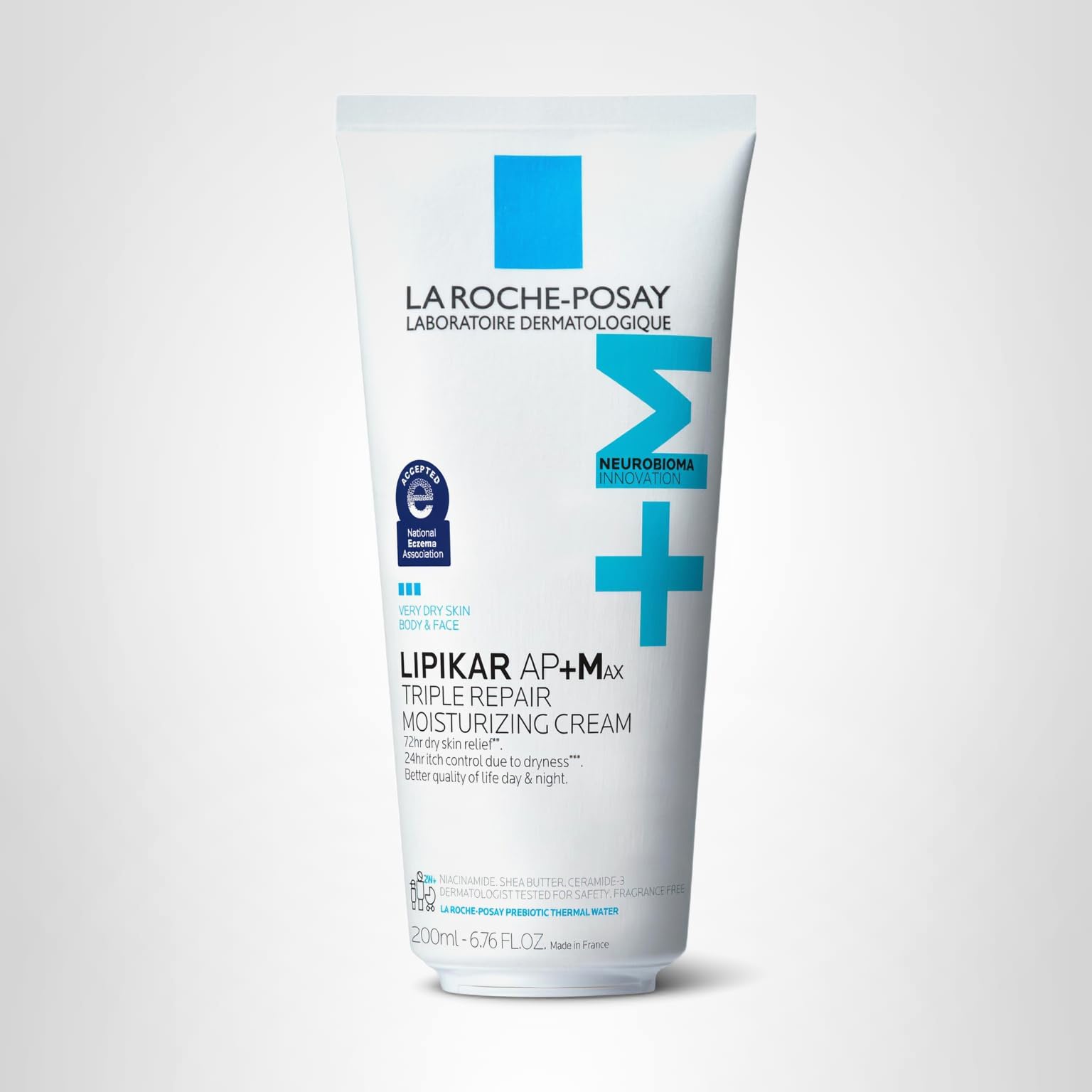 La Roche-Posay Lipikar AP+MAX Triple Repair Moisturizing Body Cream | Face & Body Lotion for Dry Skin with Shea Butter & Niacinamide | Gentle Moisturizer for Very Dry, Rough & Sensitive Skin: 6.7 Fl Oz (Pack of 1)