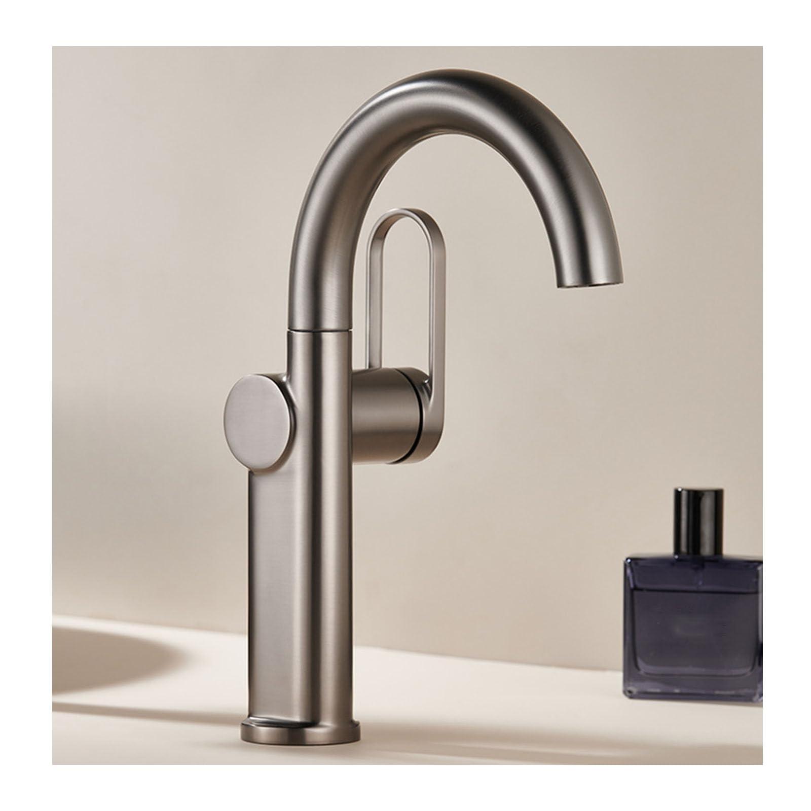 Single Handle Vessel Sink Faucet with Swivel Spout for Hot and Cold Water in Bathroom