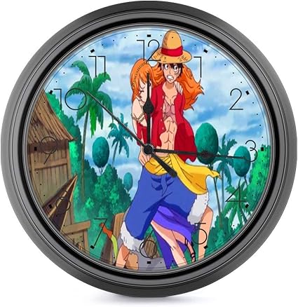 Amazon Co Jp ワンピースモンキー D ルフィファッション漫画アニメーションゲームヨーロピアンスタイルの掛け時計クラシックな掛け時計は アートキッチン オフィス レトロな掛け時計 家の装飾フレームレスサイレント卓上時計を邪魔しません ホーム キッチン