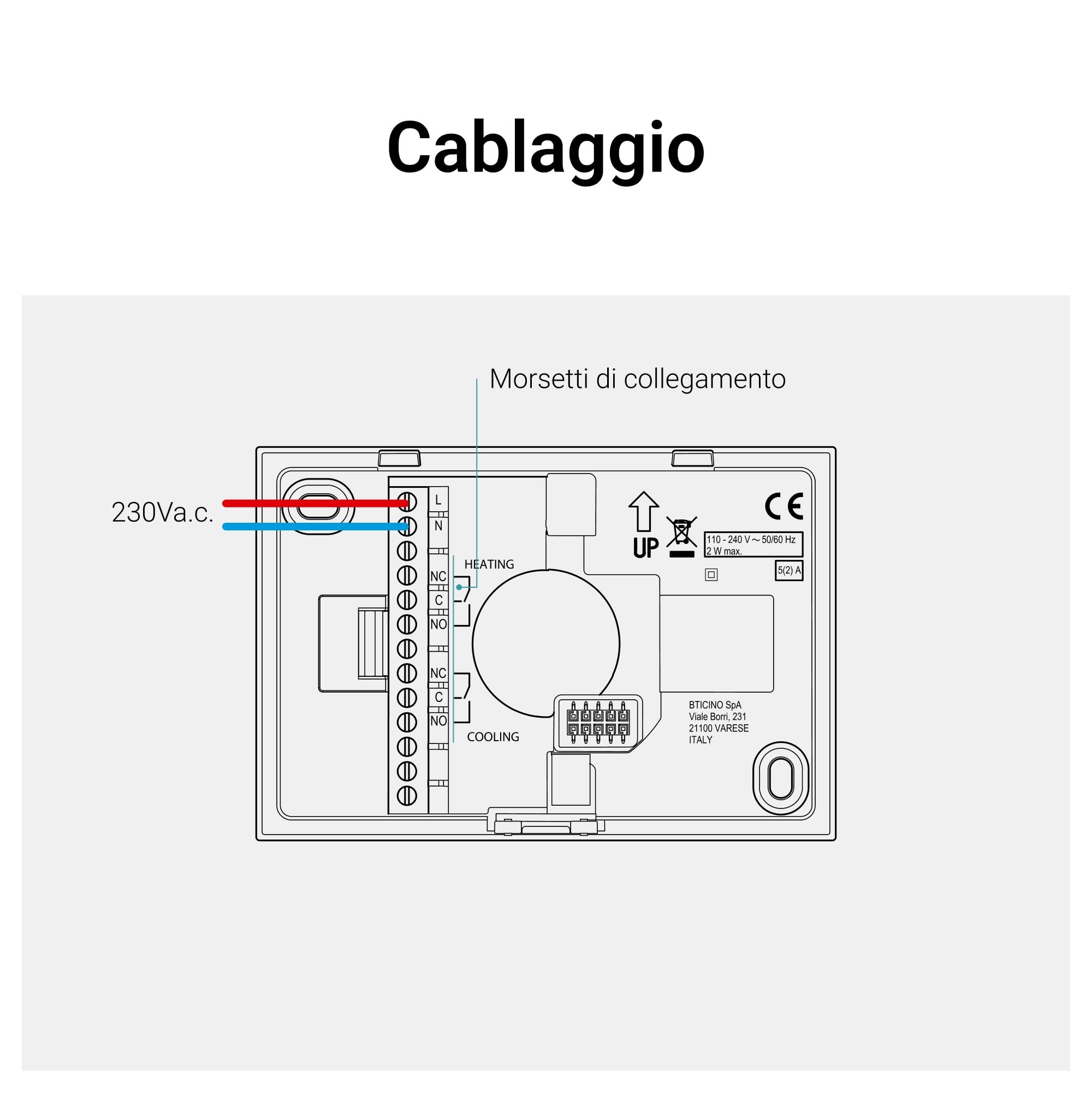 BTICINO SXW8002W Termostato WiFi Smarther2 with Netatmo, Termostato Caldaia da Parete, Controllo anche da Remoto con App, Alexa, Google Assistant, Apple HomeKit, Programmabile, Risparmio Energetico