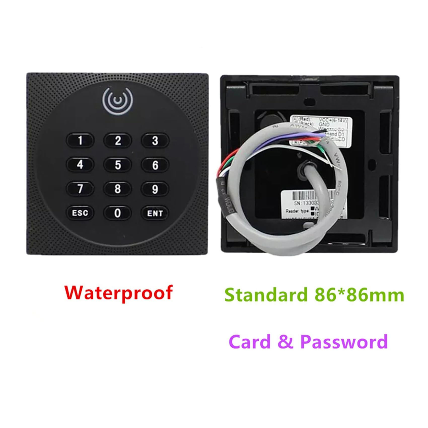 2X KR602M Wiegand 34/26 Bit RFID Reader 13.56Mhz Mi Reader per il Controllo Degli Accessi Supporta La Password NFC Della Carta con Tastiera LED