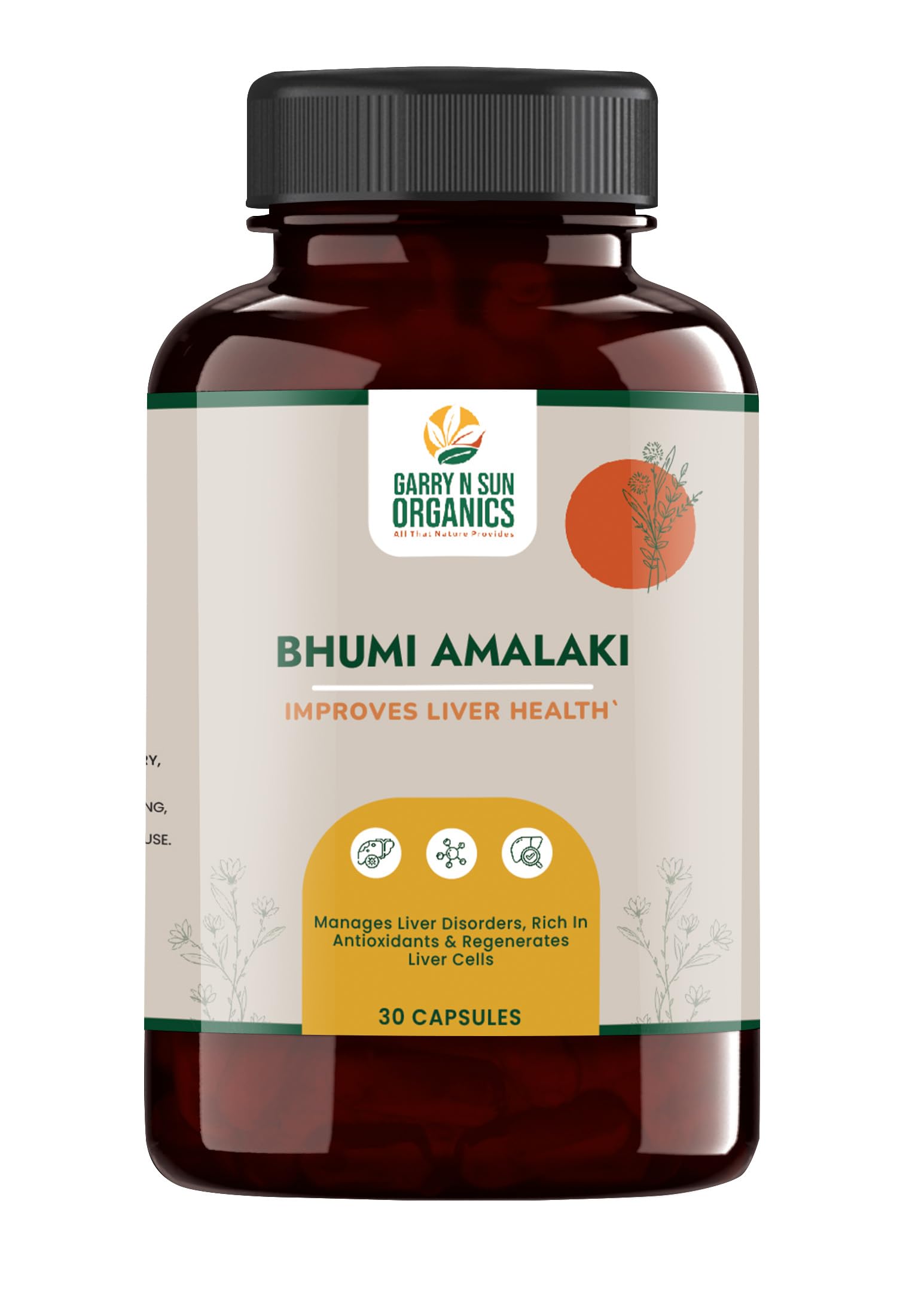 Garry N Sun Organics Bhumi Amalaki - 30 Capsules |Improves Liver Health |Manages Liver Disorders, Rich in Antioxidants & Regenerates Liver Cells