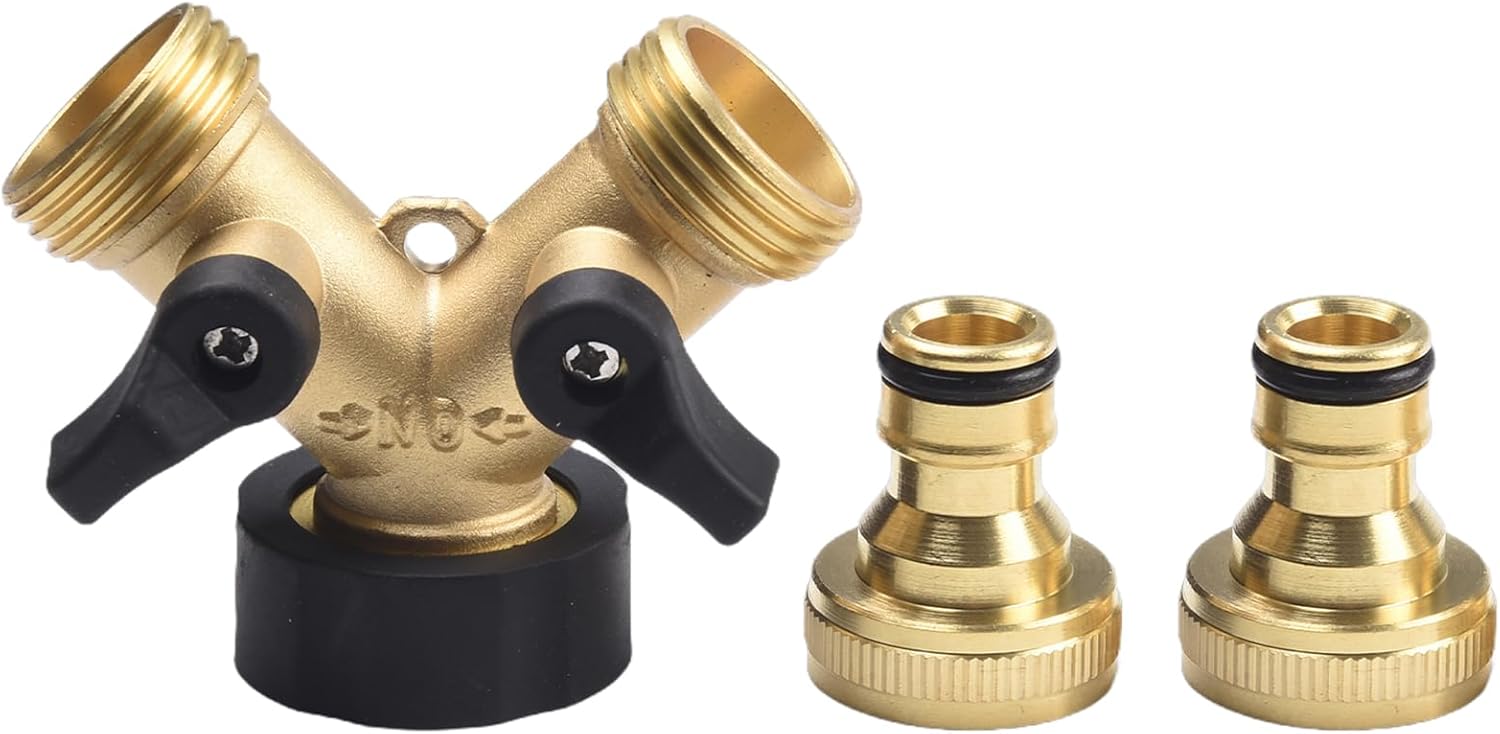 Garden Adjustable Flow Control Double Hose Pipe Connector Fitment High Efficiency Individual Valves