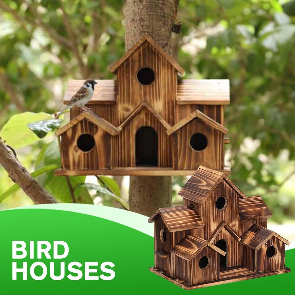 Vogelhaus Aus Holz 16x16x16cm - Wetterfestes Wildvogelhaus Zum Aufhängen