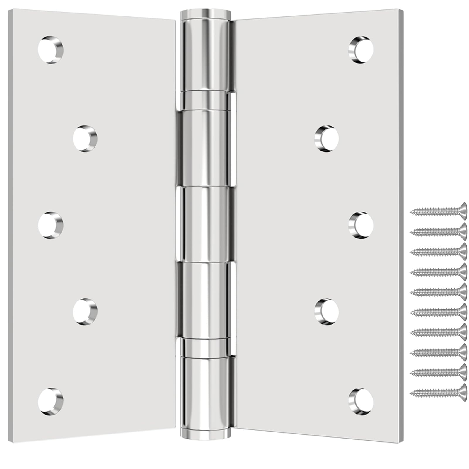Cardini, confezione da 3 cerniere per porta in acciaio inox, 12,7 cm, con cuscinetti a sfera resistenti, cerniere per porte esterne non rimovibili