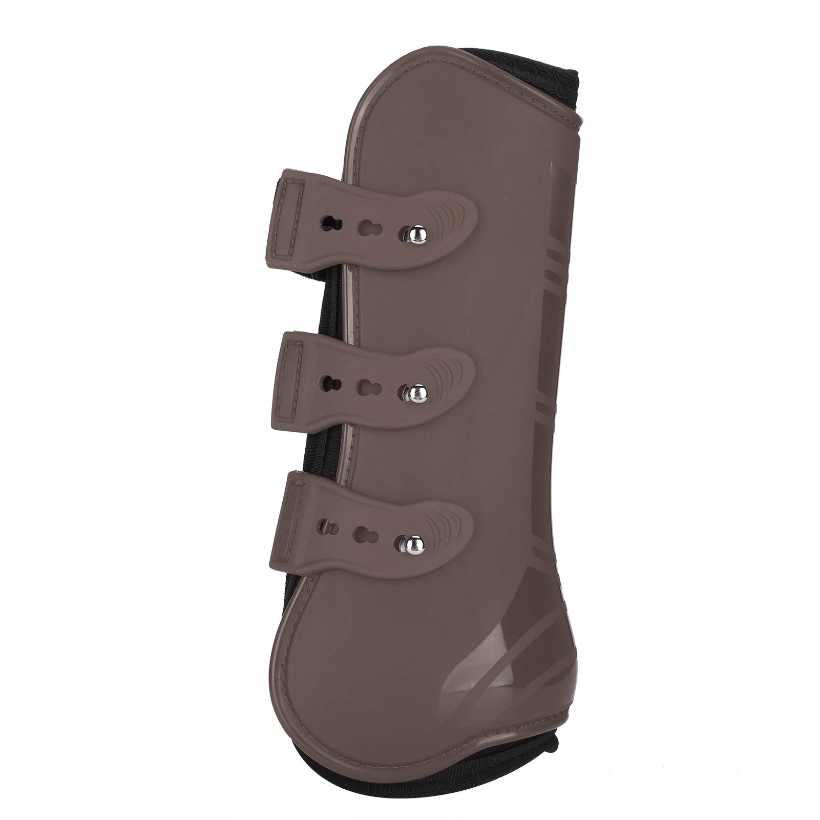 Protector de Pierna para Caballo, Mallas Gruesas, Material de PU, Forro Suave, Envoltura Protectora marrón, Protector de cojín para Entrenamiento Ecuestre, equitación y