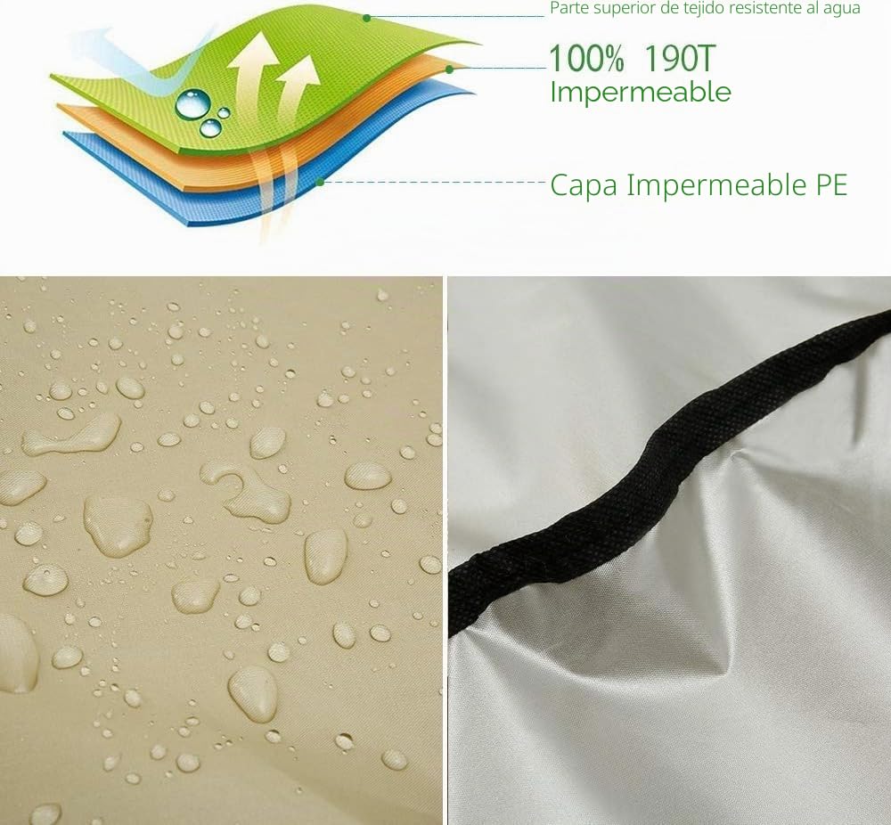 Toldo de balancín de jardín de 3 plazas, Impermeable, Techo de Repuesto para balancín Exterior Anti Rayos UV, Techo de Repuesto para Columpio, jardín terraza o balcón…