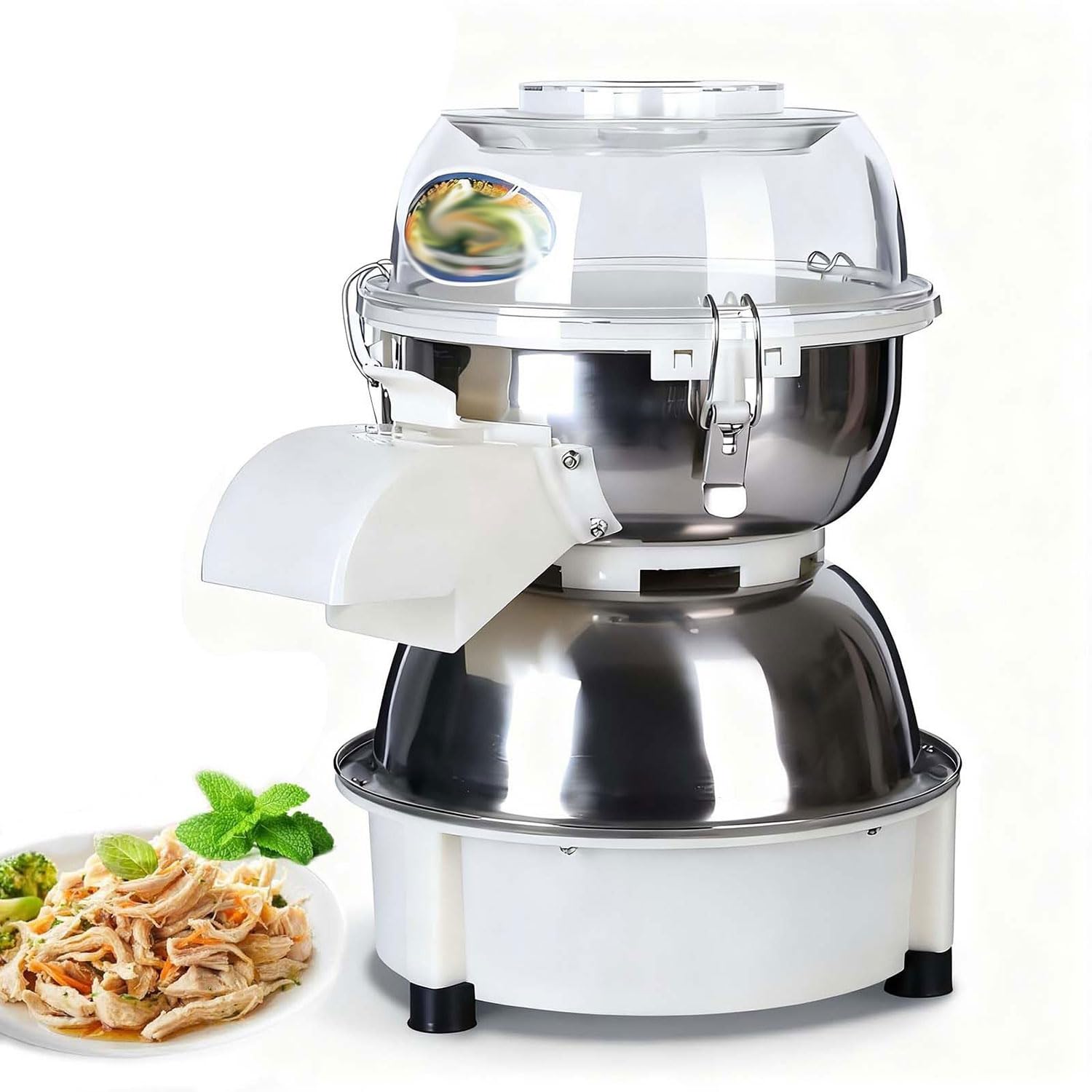 ZHJOPP 220v Electric Chicken Shredder Tool for Shredding Cooked Meat,240lb/h Food Shredder for Meal Prep, Ideal for Pets and Family Dinners
