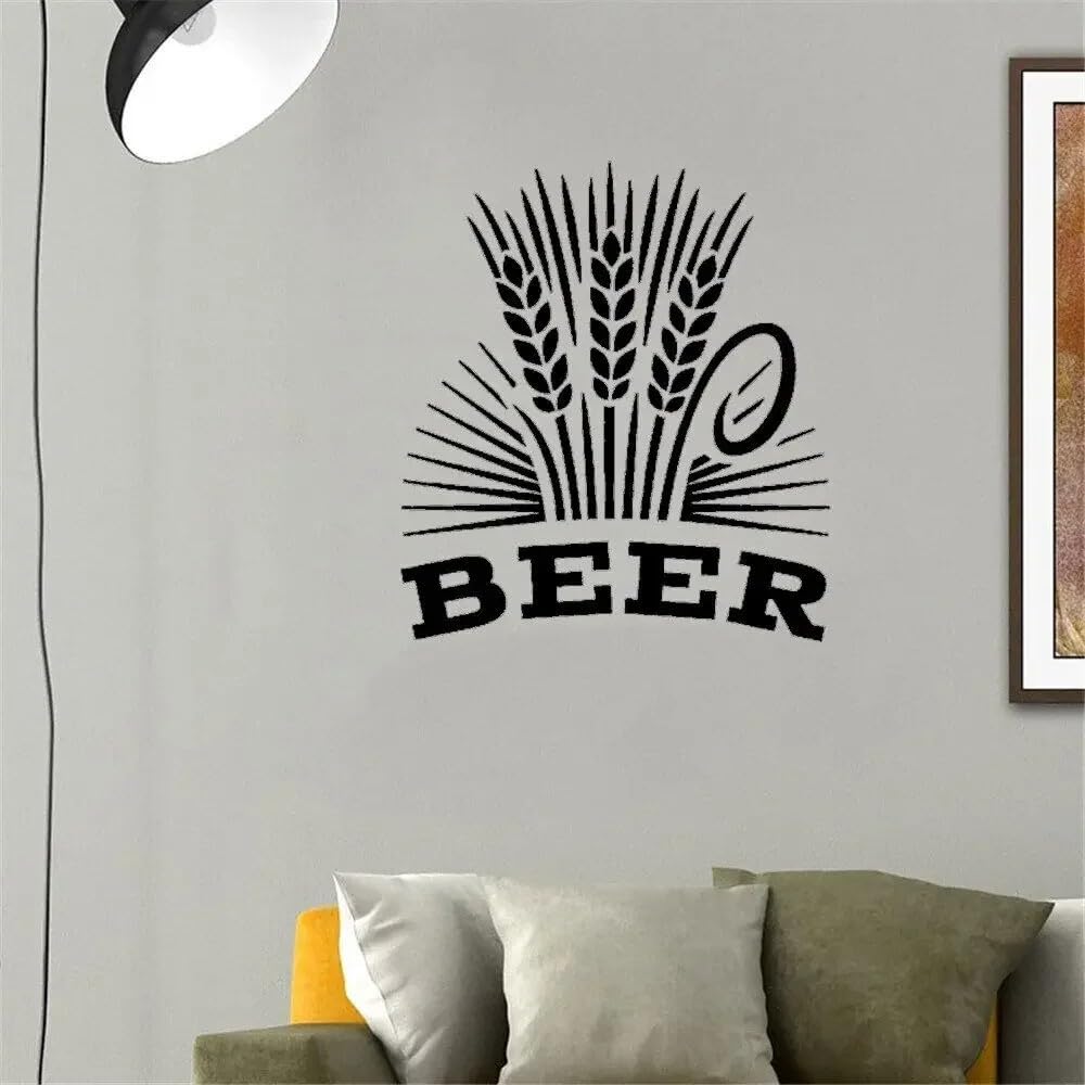 Beer Sign Wall Stickers Brewery Wall Decal for Interior Alcohol Drinking Pub Bar Decor Mural Vinyl Removable 42x47CM