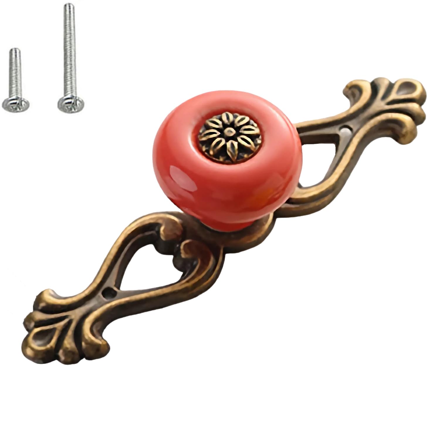 HUAMULAN 10 Pack Knobs Vintage Dresser Kitchen Cabinet Pulls Zinc Alloy Base Backplate Cupboard Wardrobe Drawer Door Handles