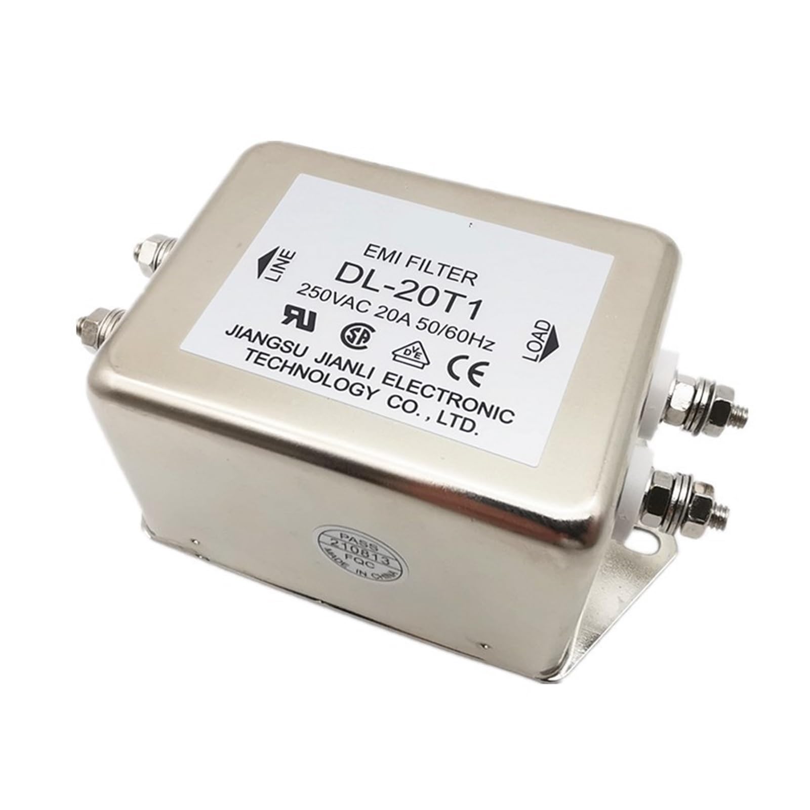 Leistungsfilter DL-20T1 20A elektromagnetischer Einphasen-Wechselstromfilter gegen Störungen und Rauschunterdrückung