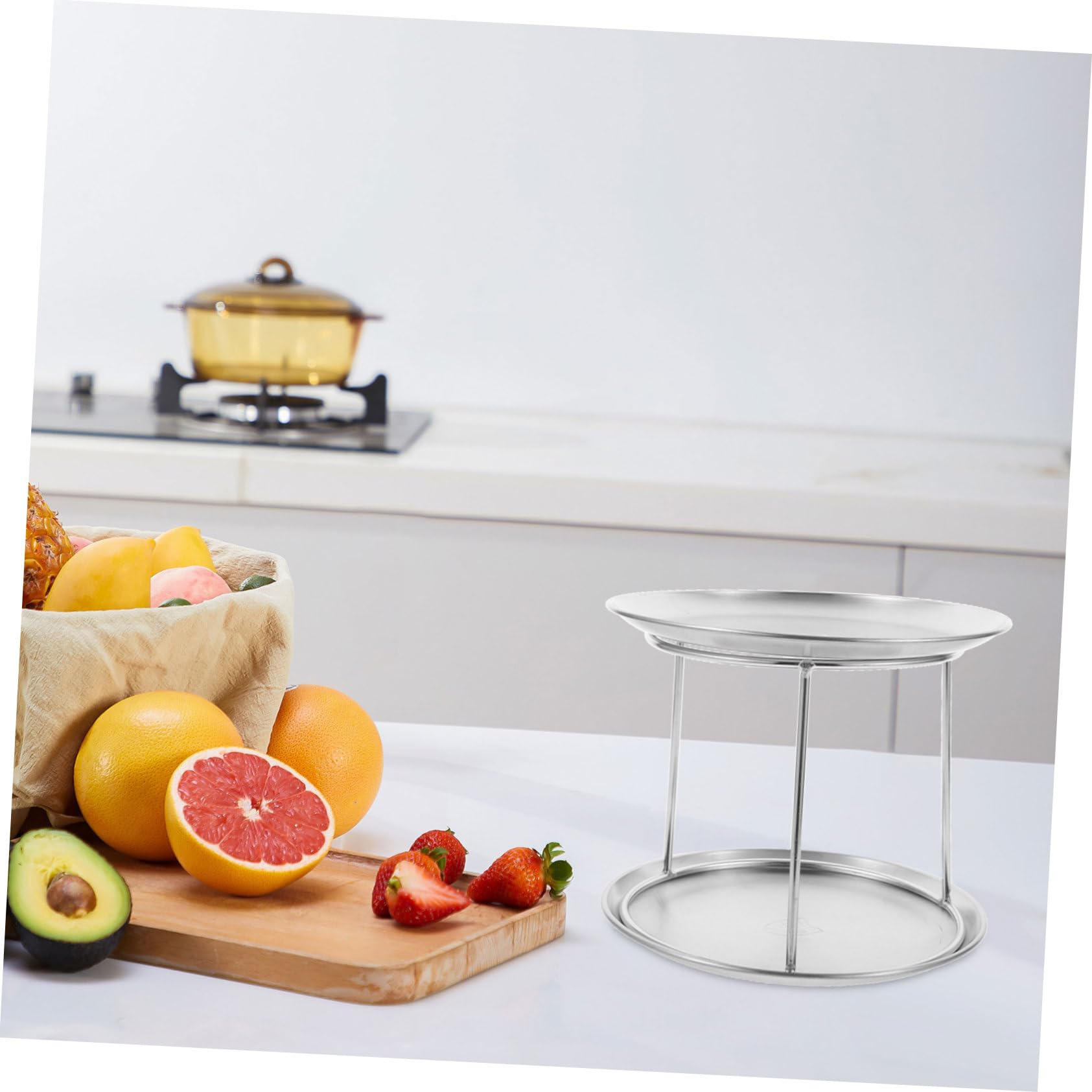 Espositore per Piatti Frutti di Mare in Acciaio Inossidabile Doppio Strato Funzione Decorativa di Stoccaggio, per Uso Quotidiano e Feste