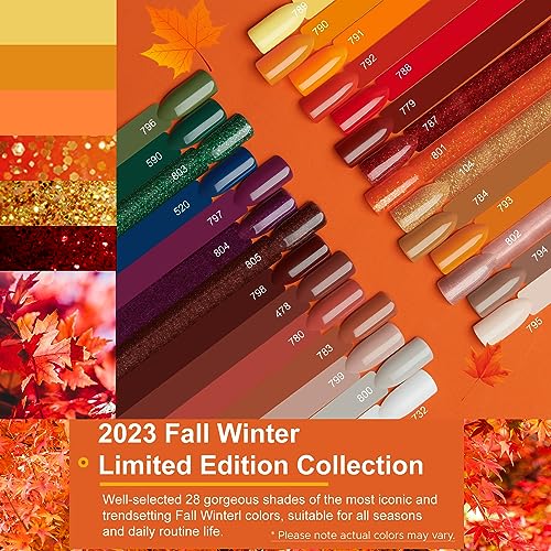 Kit de esmalte de uñas en gel MEFA con 28 colores y lámpara UV miniatura 3