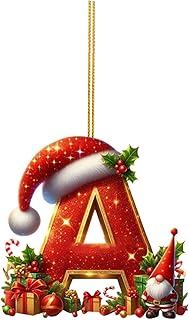 26 Letter Christmas Tree Pendant, Hanging Letter Ornaments for Christmas Decorations (A)