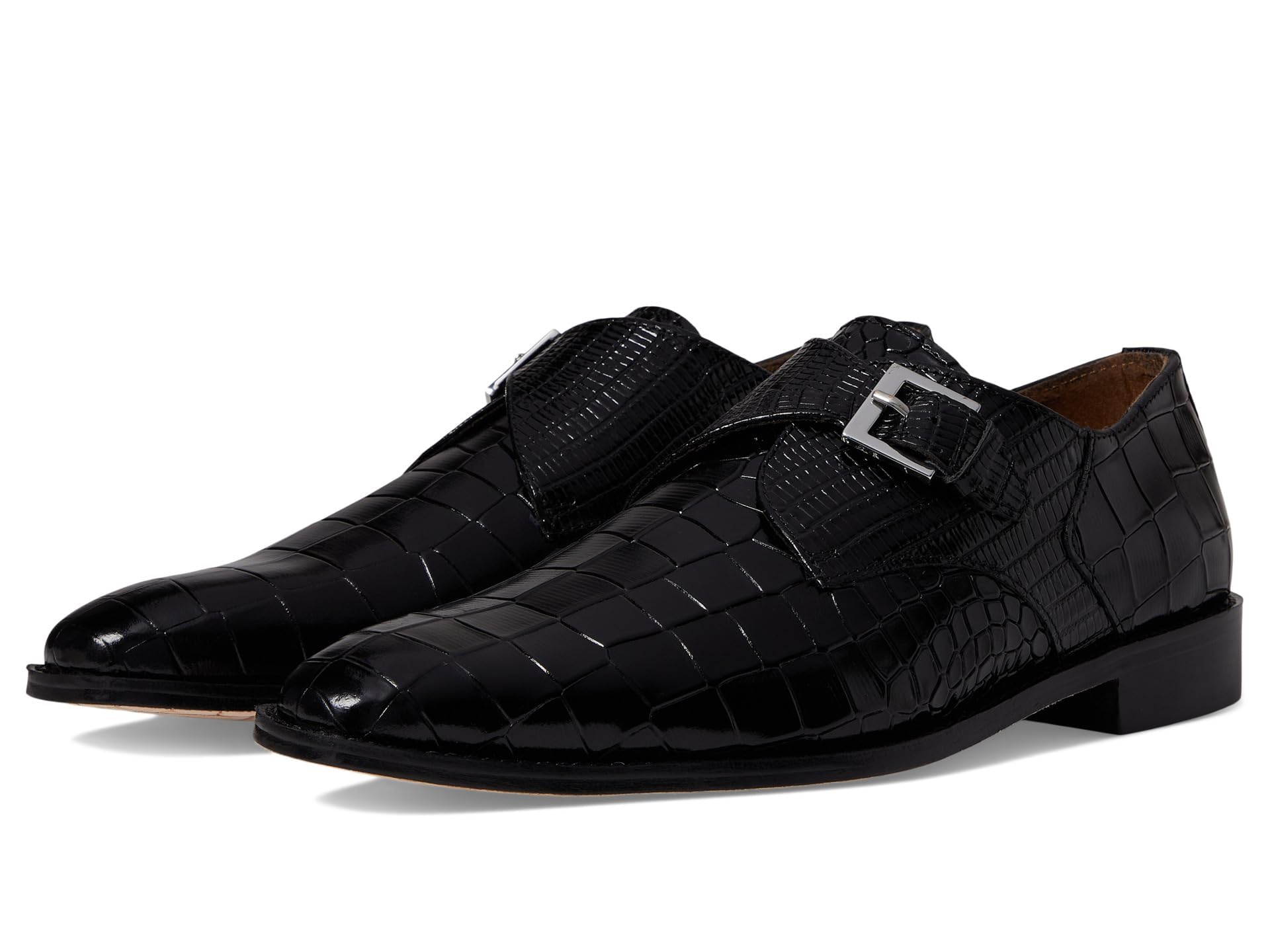STACY ADAMS Herren Rapino Monk Strap mit einfarbiger Zehenpartie Mönch-Schnallenschuh