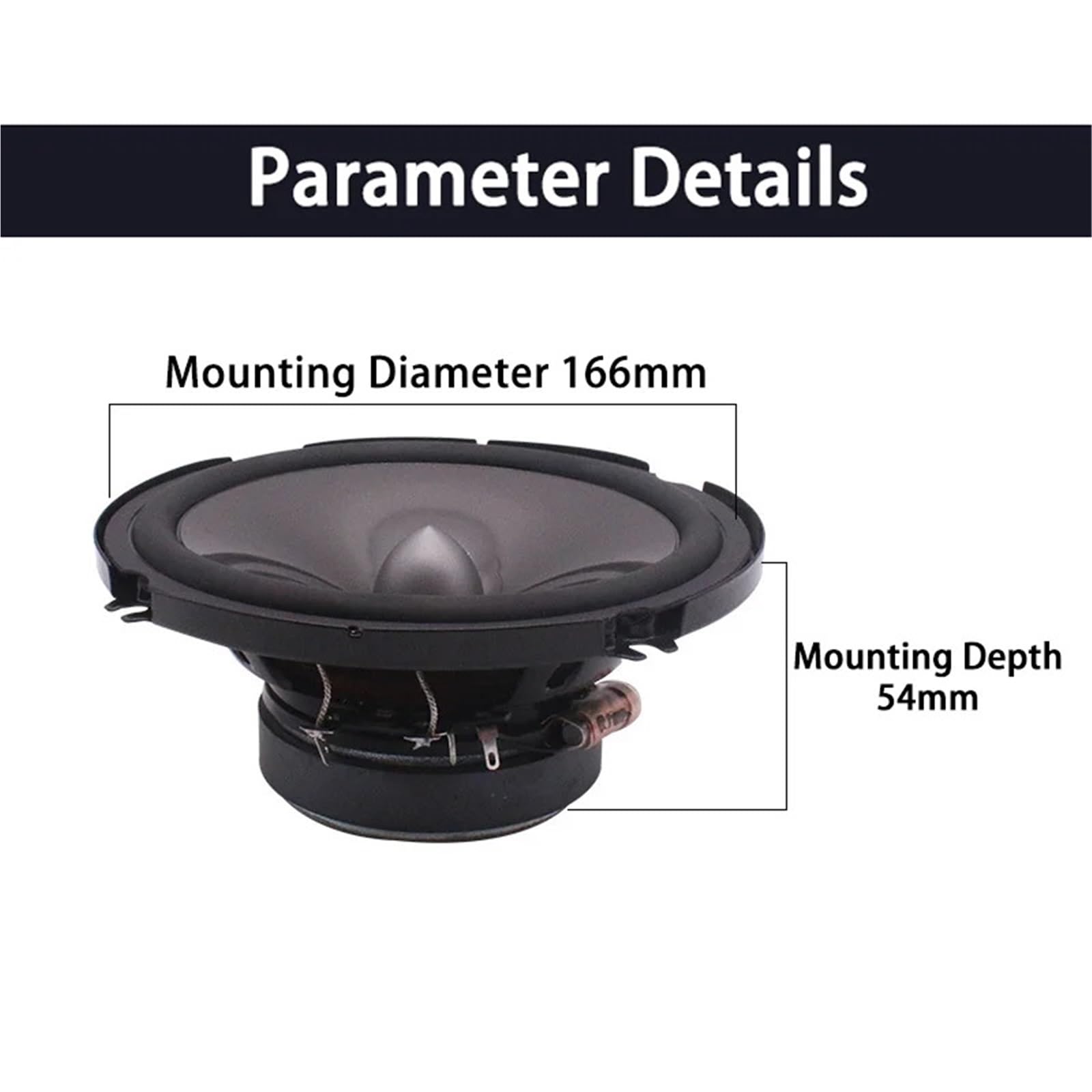 Audio para Coche Tweeters para Coche Kit de Audio para automóvil de 6,5 Pulgadas, 4 ohmios RMS, 50 W, Altavoz de música estéreo HiFi de Rango Completo para Puerta Delantera