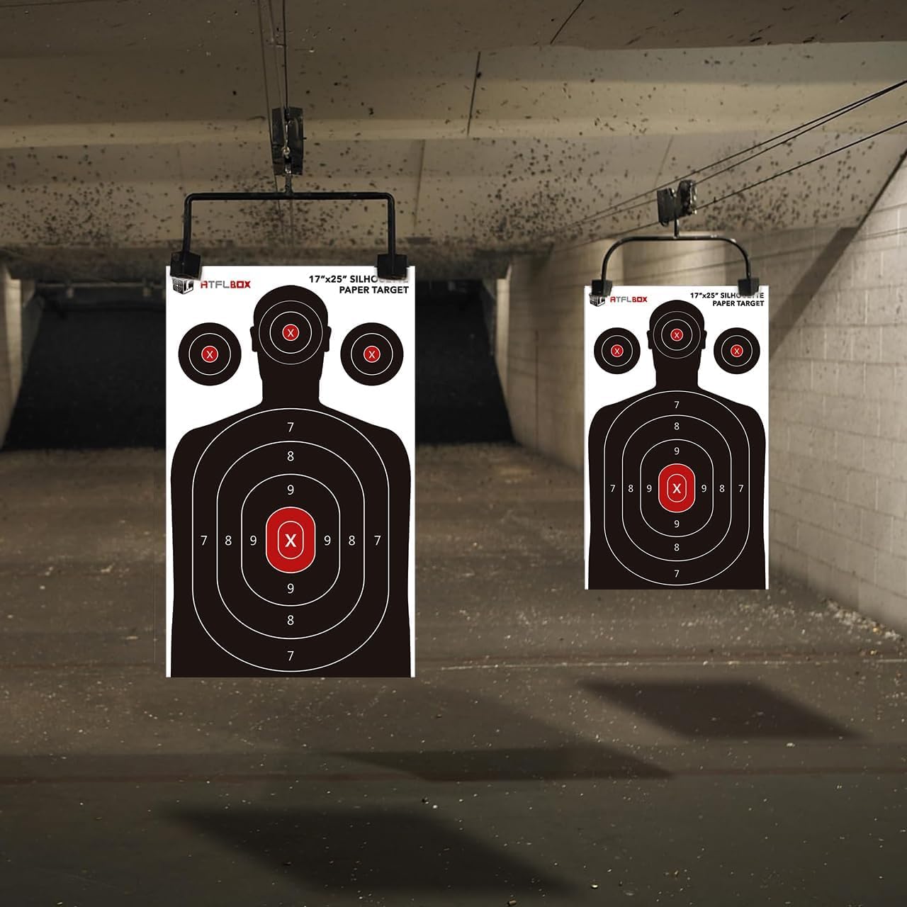 ATFLBOX 50/25 Stück menschliche Silhouette Papier Ziel für den Bereich, 43 x 63,5 cm Ziel Papier für Handfeuerwaffen, Pistolen, Gewehre, Luftgewehre, Pellet Gun, BB Guns