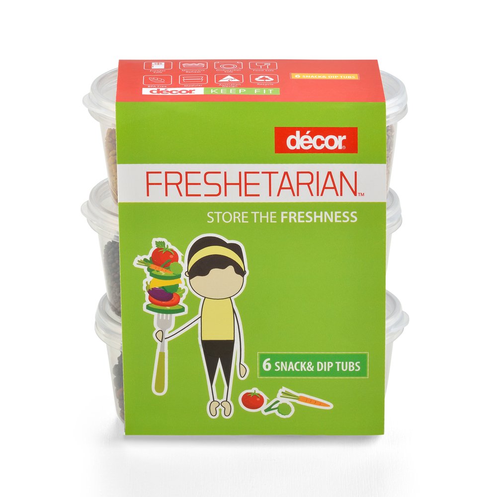 Décor Freshetarian-BPA Free,Combo of 6 Transparent Plastic Containers 75 ML,Perfect for Storing Spices and pulses in The Kitchen