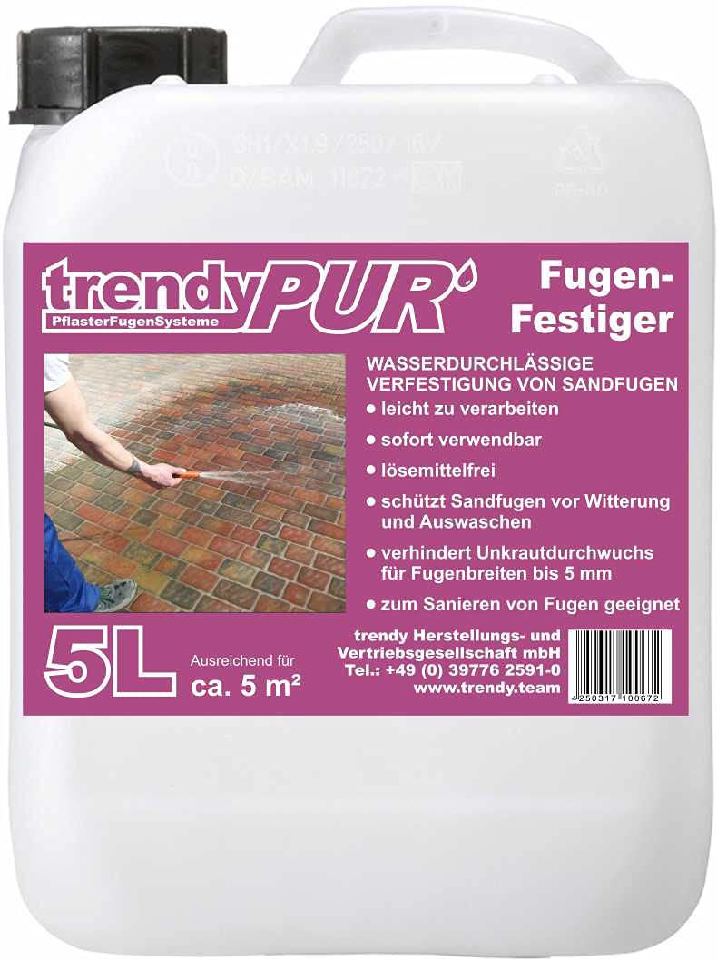 TrendyPUR - Sellador de Juntas Suelo (5 L, para la solidificación y saneamiento de juntas de arena a partir de 1 mm de ancho)
