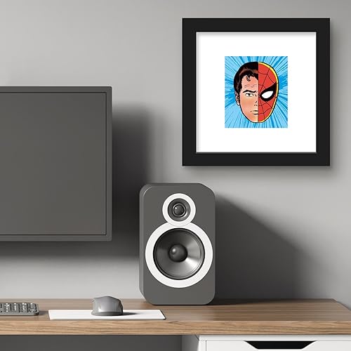 Miniatura 6 de Trends International Gallery Pops Marvel Spider-Man - Retro Spotlight Peter Parker Split Mask Wall Art, 12" x 12" Gallery Pops Wall Art, Stretched