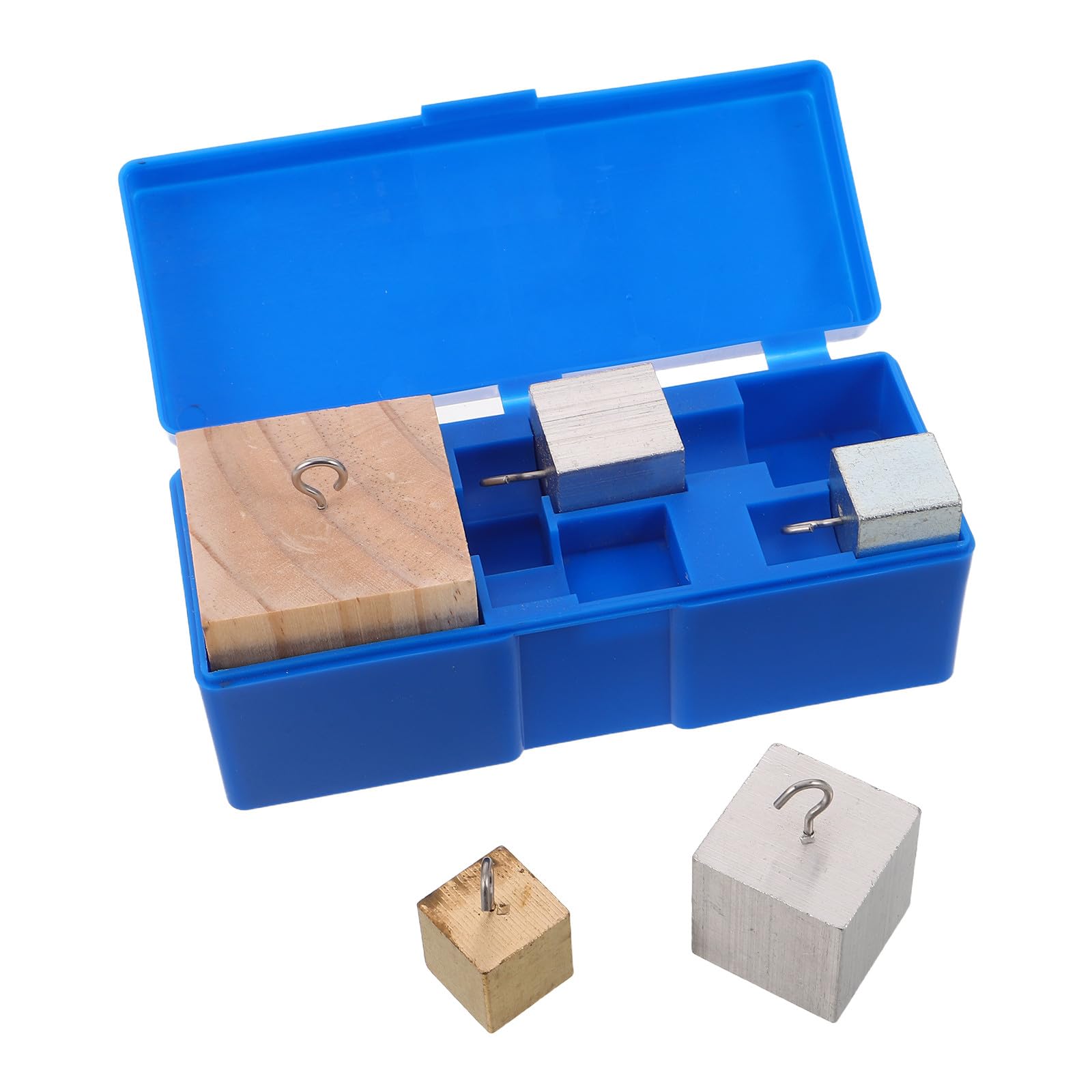 Cabilock 1 jeu de cubes de densité : blocs de métal en aluminium, fer et cuivre – Kit d’expérimentation physique pour la mesure de la densité et l’enseignement en laboratoire scientifique
