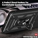 TheGiftKart Tough Armor Bumper Back Cover Case for Motorola Moto Edge 70 5G | Sliding Camera Cover, Kickstand & Ring Holder | 360° Protection Back Cover Case for Motorola Edge 70 5G (PC & TPU, Black) gallery image