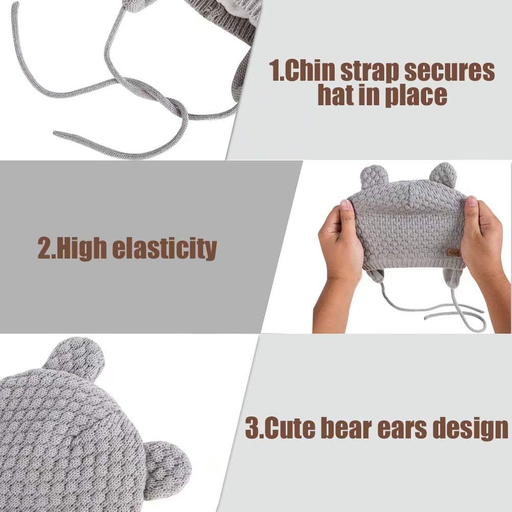 Winter Beanie Hat for Baby Kids Toddler Infant Newborn, Earflap Cute Warm Fleece Lind Knit Cap for Boys Girls : Clothing, Shoes & Jewelry