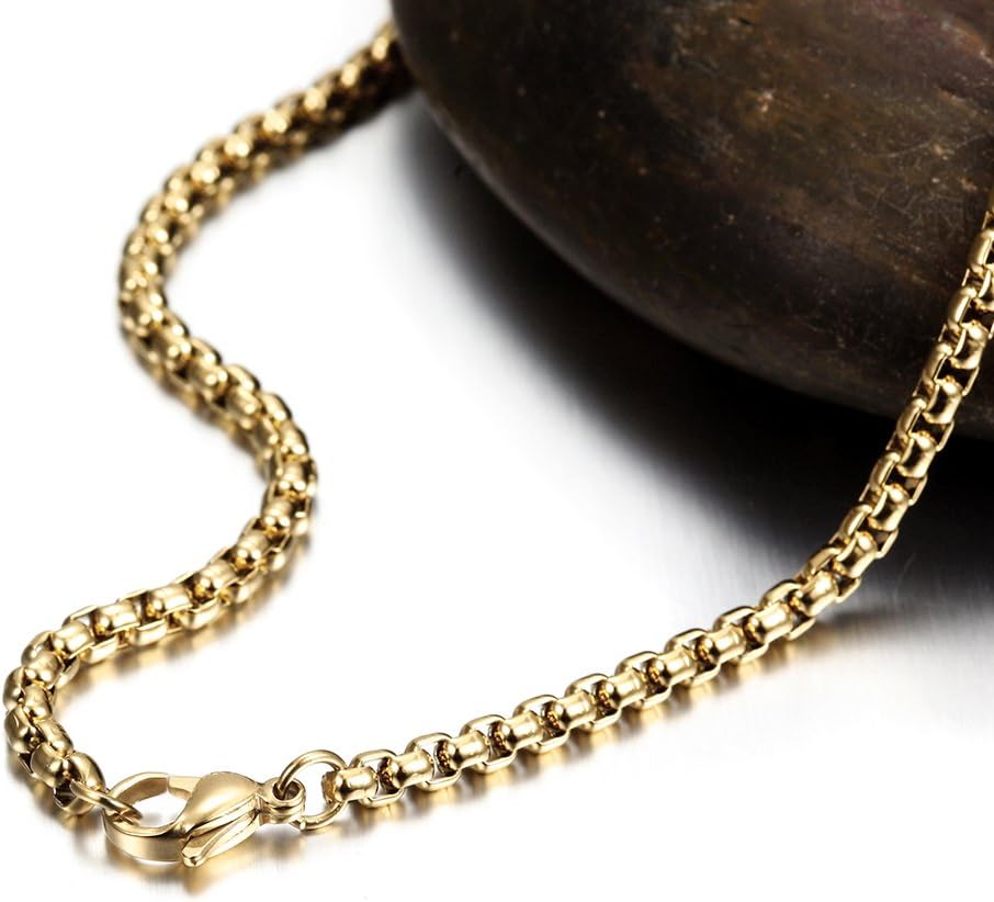 14K Gold filled Chain Style Cross Necklace Solid Clasp for Men Gold Tone for Wowem Prayer Pendant Simple Faith Jewelry for Men 24 inch Suitable for Adults - Image 3