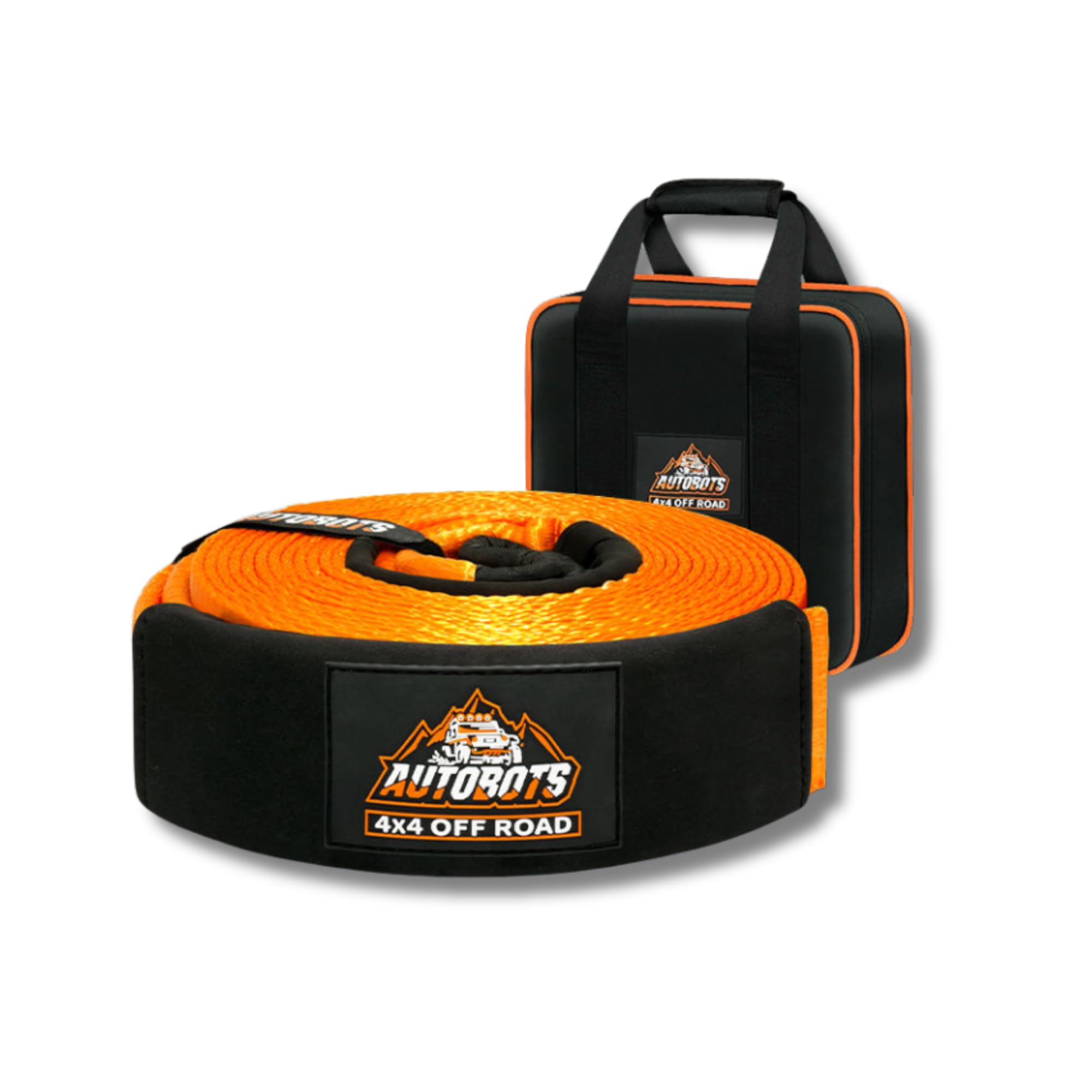 Eslinga de Rescate 4x4 9,5m x 7,6cm 35.000 LB (16T) Reforzada con Protecciones y Bolsa
