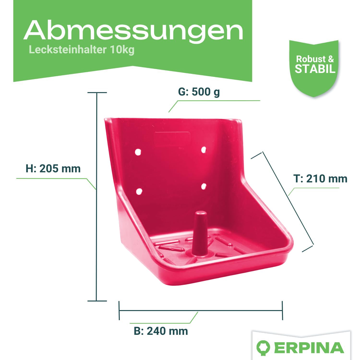 5er Pack Lecksteinhalter Pferd pink - für 10 kg Lecksteine ohne scharfe Kanten - stabiler Salzsteinhalter bruchsicher aus Kunststoff für Pferde, Rinder, Wild - für Hof & Stall