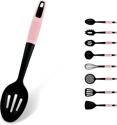 Cuchara ranurada para drenar, cuchara mezcladora, cuchara para untar, silicona resistente al calor y nailon, utensilios de cocina antiadherentes,