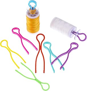 50 PCS Sewing Bobbin Thread Holders,Sewing Thread and Bobbin Organizer Holder Accessories and Supplies for Craft Embroidery Plastic Thread Clamps Spools Organizers,Colorful Ramdon 6,LXLVOUEG
