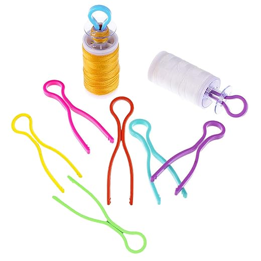 50 PCS Sewing Bobbin Thread Holders,Sewing Thread and Bobbin Organizer Holder Accessories and Supplies for Craft Embroidery Plastic Thread Clamps Spools Organizers,Colorful Ramdon 6,LXLVOUEG