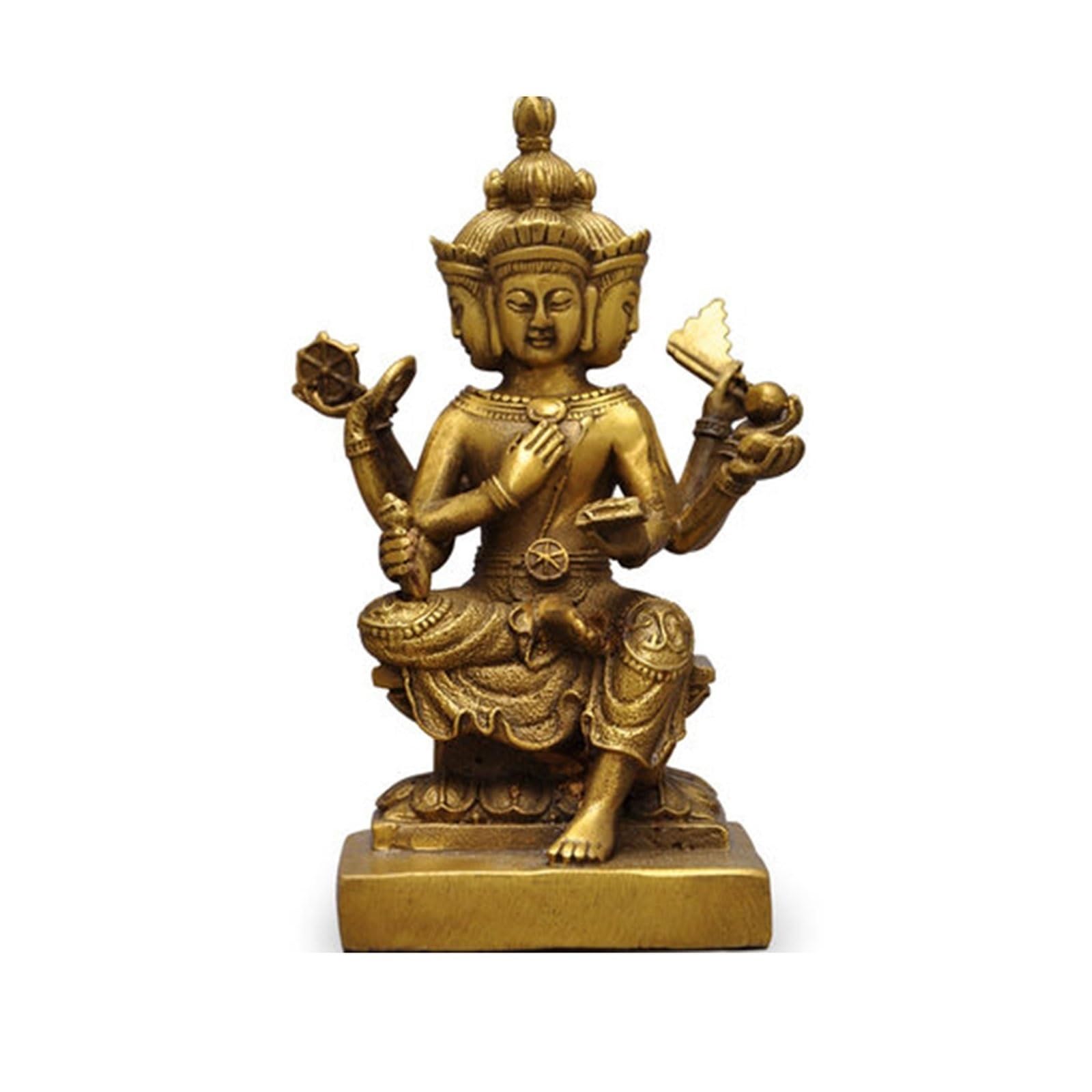 Statue de Bouddha laiton 4 faces pour créer un espace de salle de bain zen
