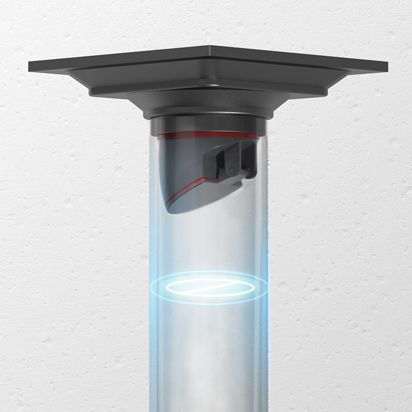 Canaletta Per Doccia Quadrato 10CM, Scarico A Pavimento Invisibile in Ottone, Nucleo Di Sospensione Magnetico, Drenaggio Rapido, Filtro Per Capelli, Facile Da Smontare Adatto Per Cucina, Bagno,Grigio