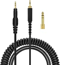 kwmobile Headphone Cable Compatible with AudioTechnica ATH-M50X / M40X / M60X / M70X - 100 cm Cable with 3.5 mm Jack + 6.35 mm Jack Adapter