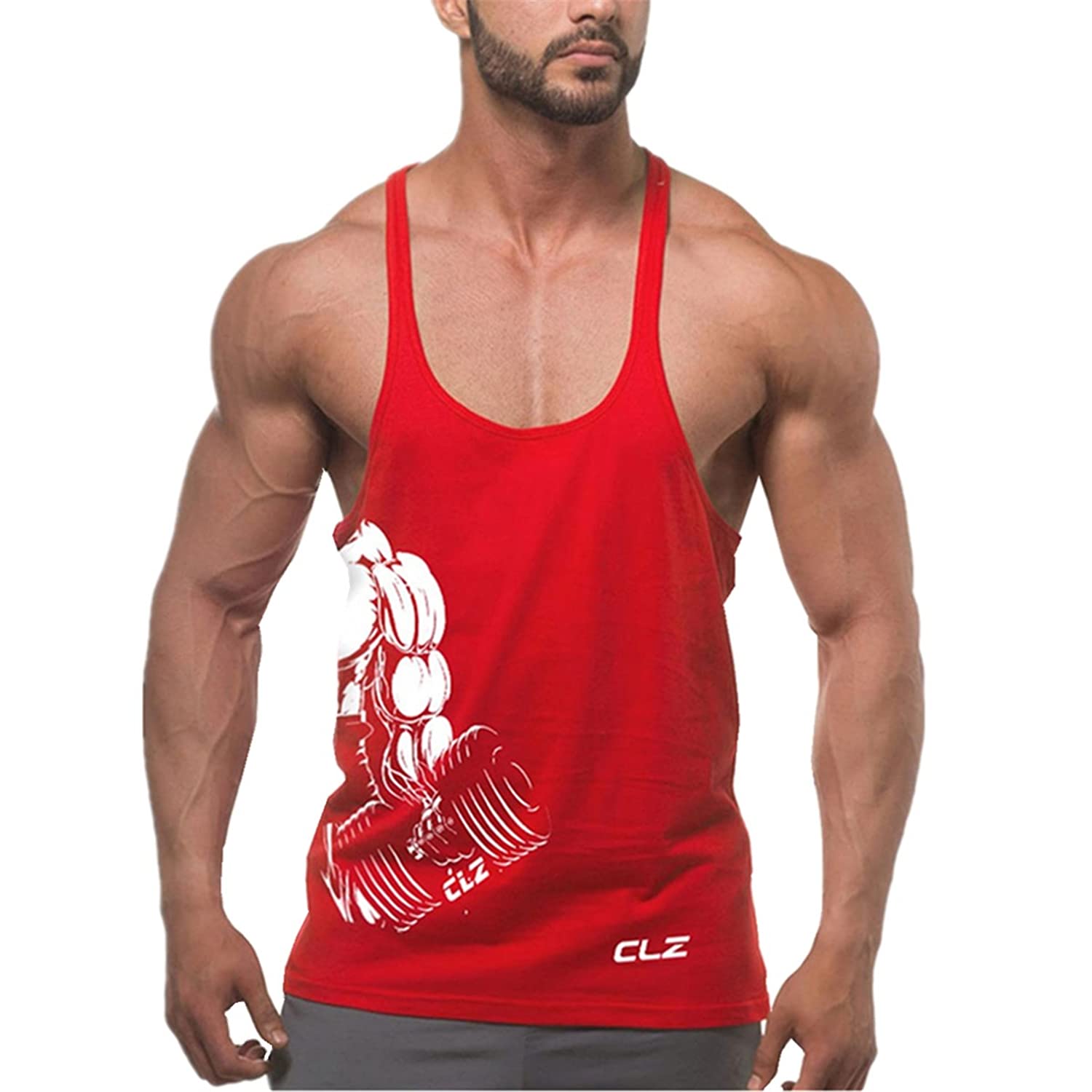 Cabeen Men's Muscle Stringer Vest Bodybuilding Gym Tank Tops Workout Train Wear Cotton